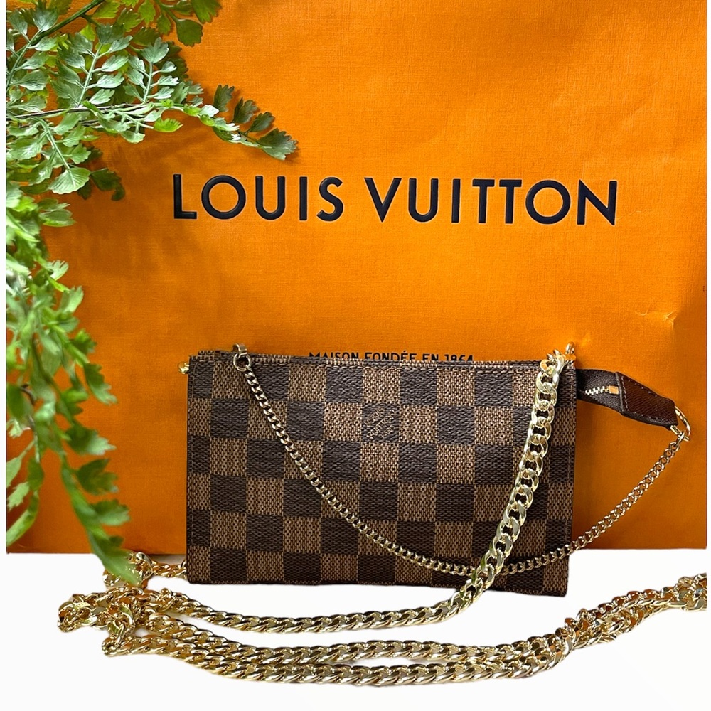 8. Louis Vuitton Damier Pochette Shoulder/Crossbody Bag.